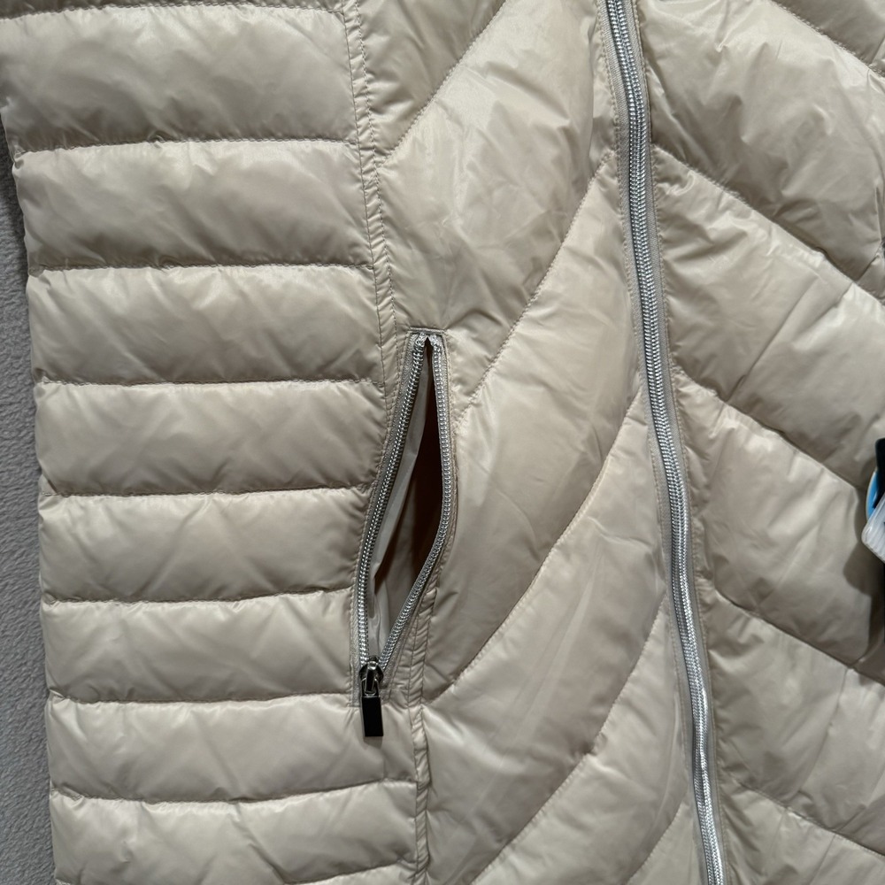 My Anorak Womens Large White Duck Down Lightweight Full Zip Cream Puffer Vest - Picture 6 of 11